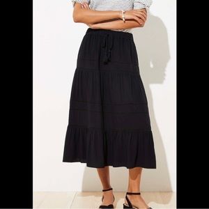Loft Drawstring Tassle Midi Skirt